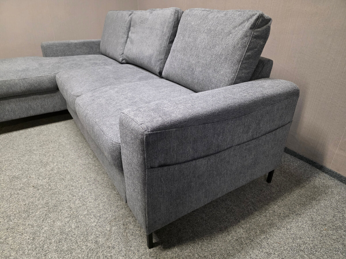 Nová rozkládací rohová sedačka LOLA šedá - 4