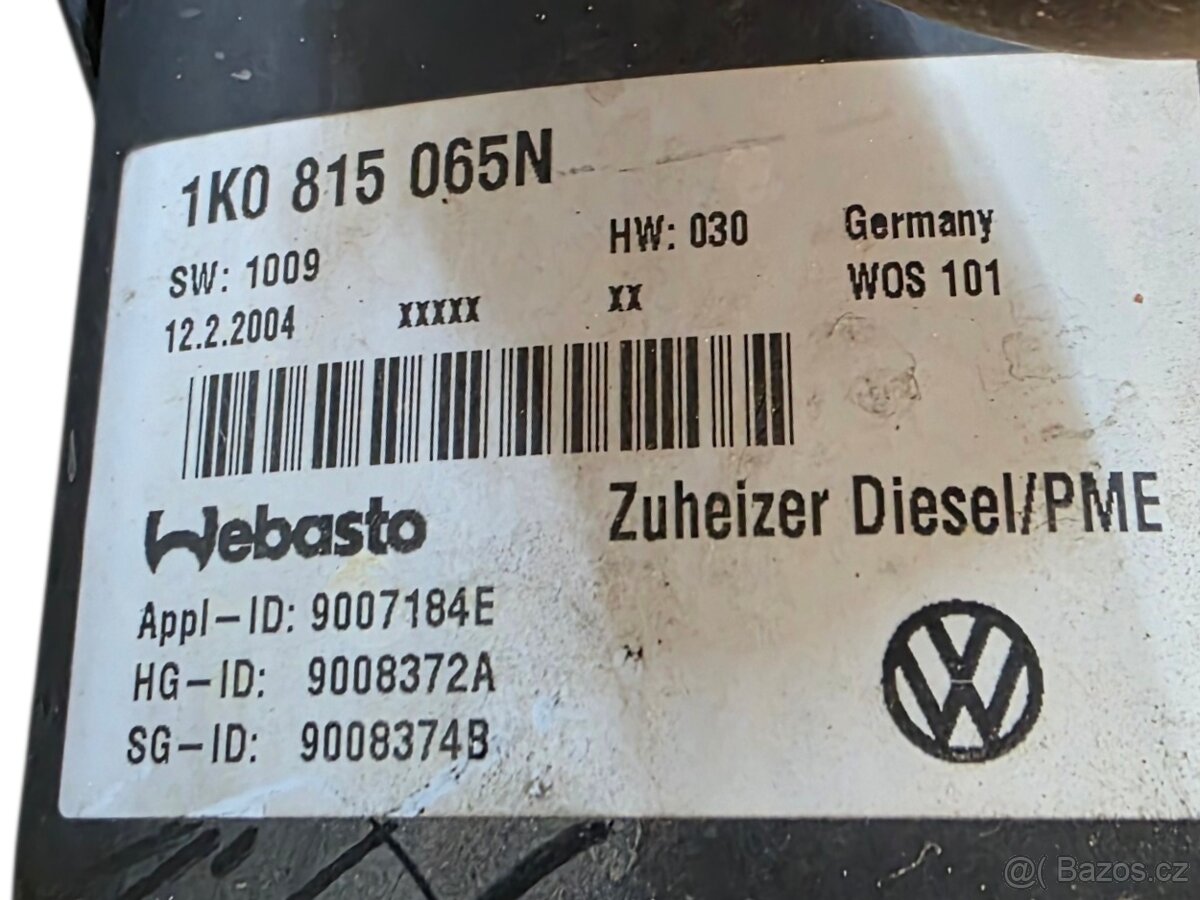 Webasto Thermo top V 1K0815065N Touran, Caddy - 4