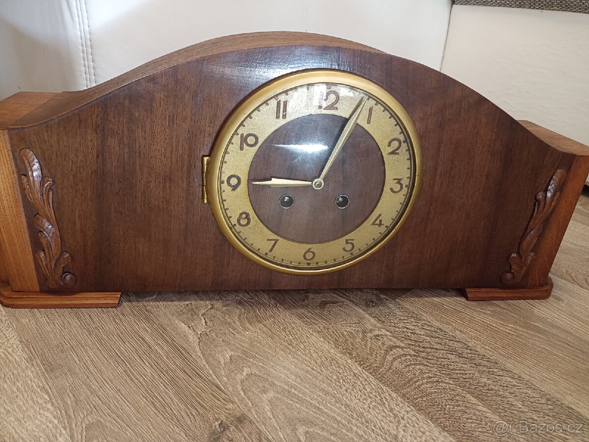 Starožitný krbové stolní hodiny Německo - 4