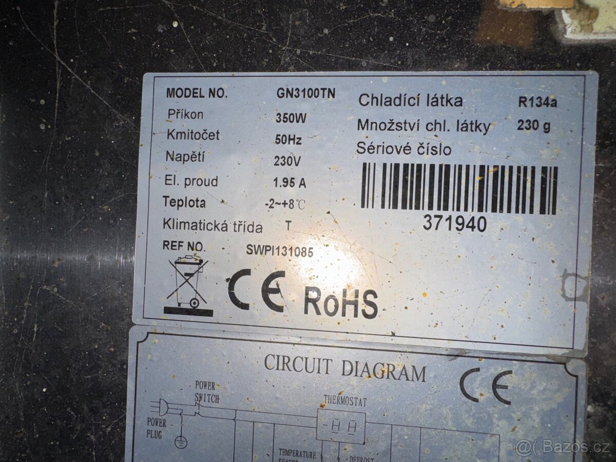 Chladicí stůl nerez bez desky - 4