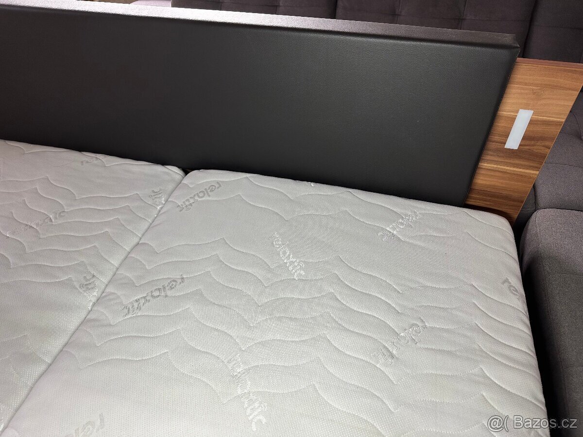 Moderní postel dvoulůžko kompletní zánovní - 4