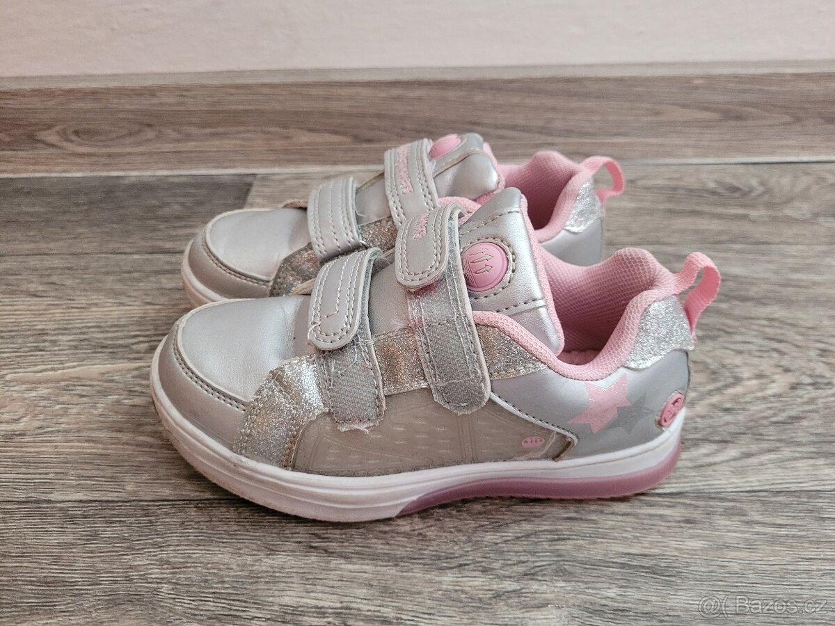 Dětské stříbrno-růžové polobotky, vel. 27 - 4