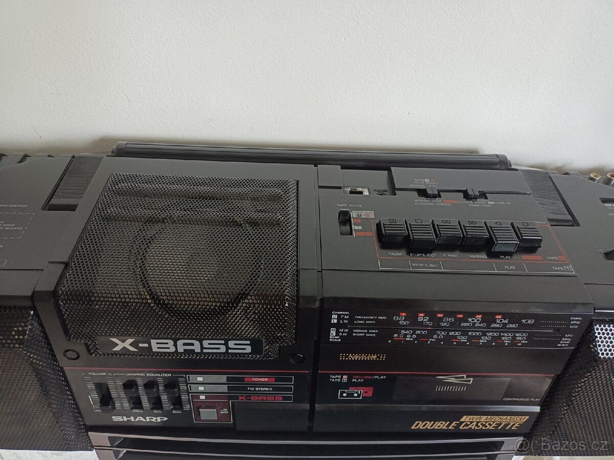 Sharp WQ 354 radiomagnetofon retro 2 kazeťák - 4