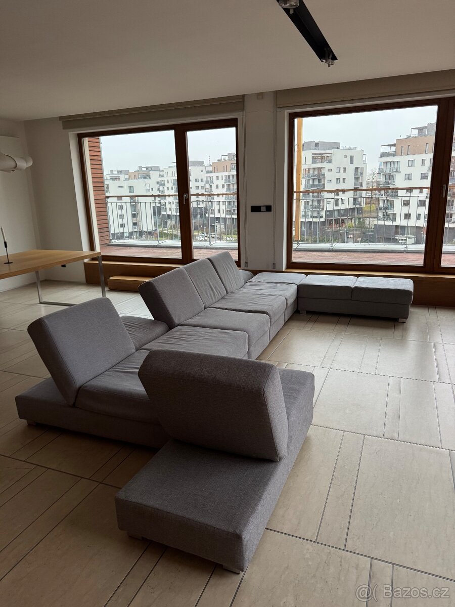 Velká modulární sedačka - šedá, polohovací opěrky - 4