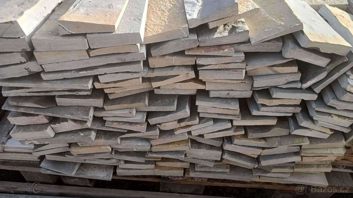 Obkladový kámen -šedý pískovec 20x10x3- nový - 4