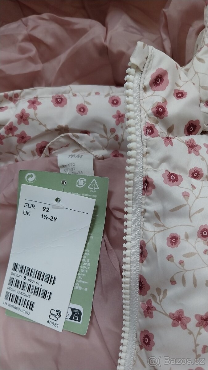 Dívčí zimní bunda H&M, vel. 92 - 4