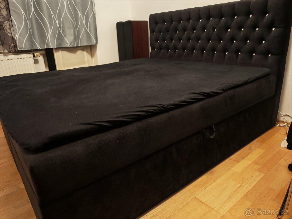 Čalouněná postel boxspring s úložným prostorem - 4