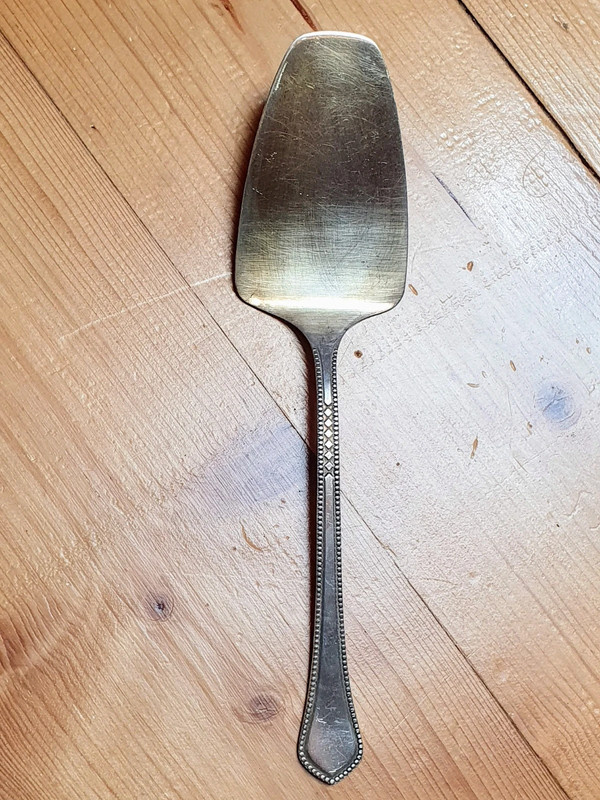 Starožitná stříbrná lopatka na zákusky - 4