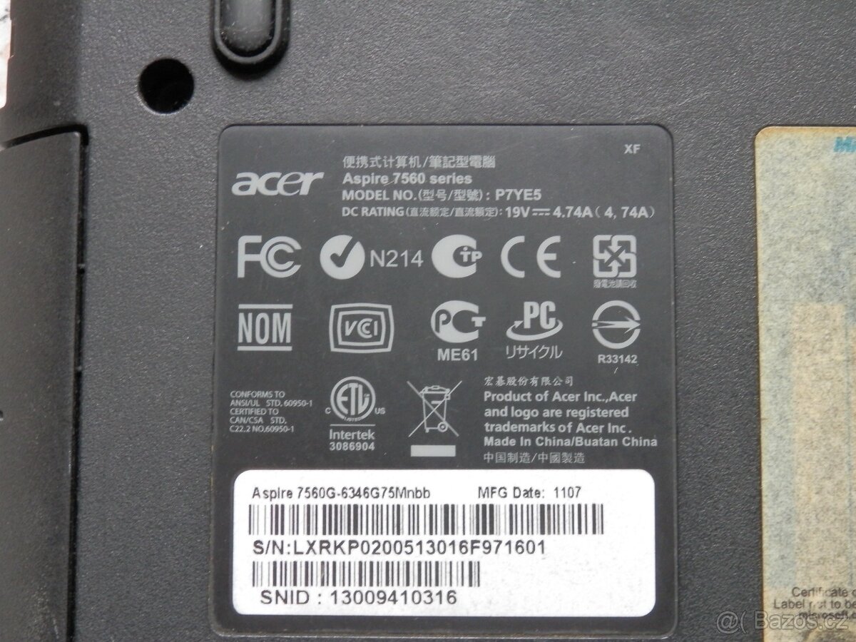 Noteboor Acer Aspire 7560 - 4