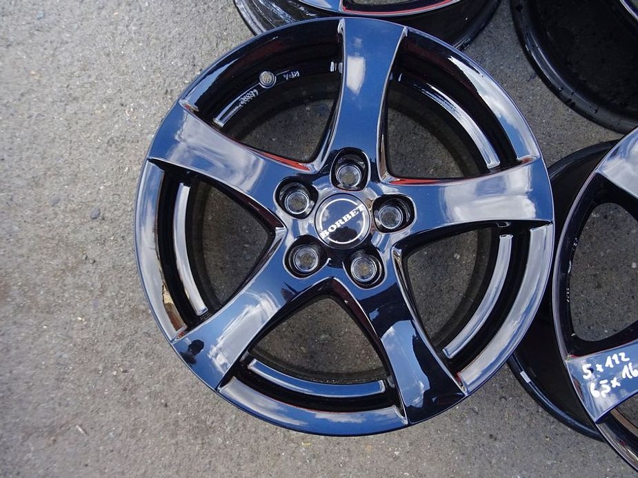 Alu disky černé Borbet, 16", 5x112, ET 38, šířka 6,5J - 4