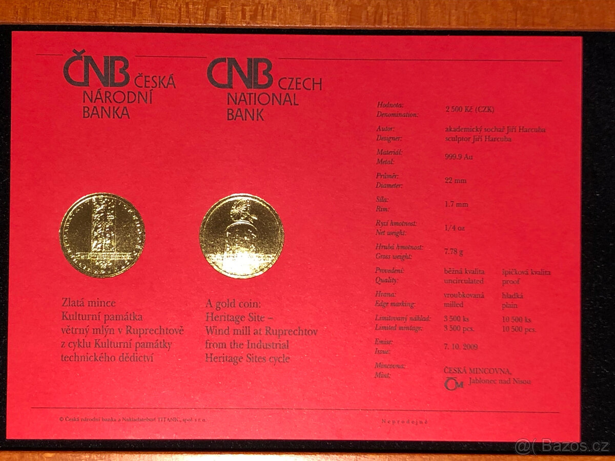 Zlatá mince větrný mlýn v Ruprechtově - BK - 4