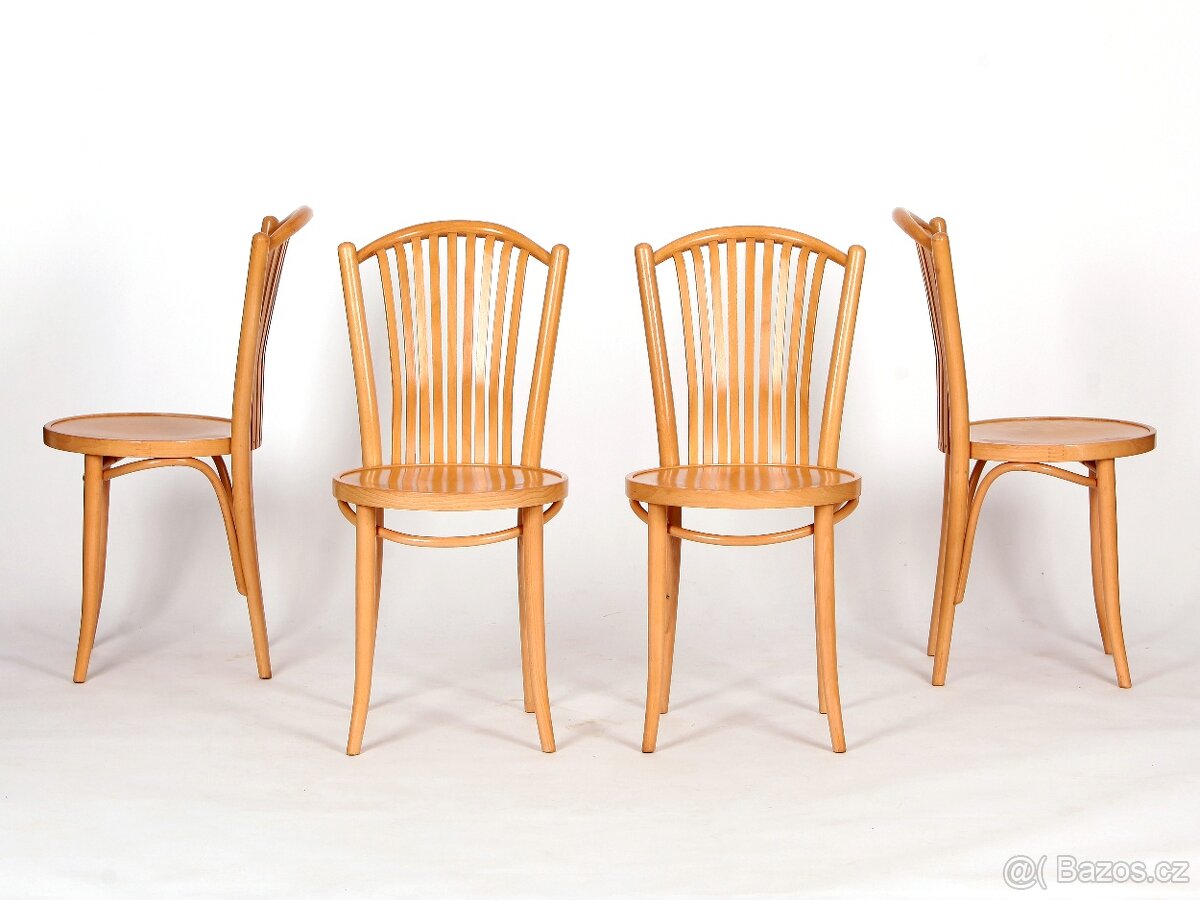 Kvalitní bukové židle TON, krásný stav, 4 kusy. - 4
