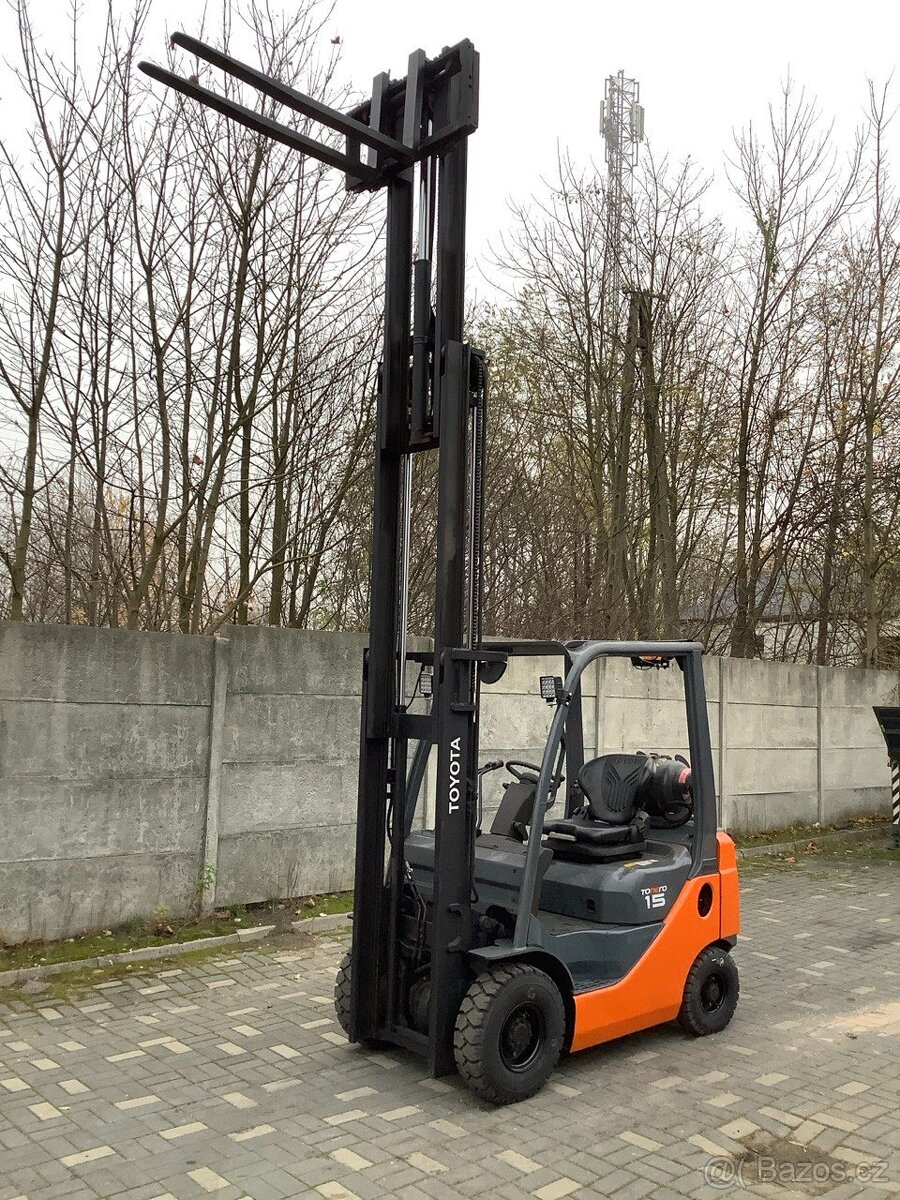 Toyota 8FGF15, 2020, 1.5t, triplex 4.3m, sideshift, 4100h - 4