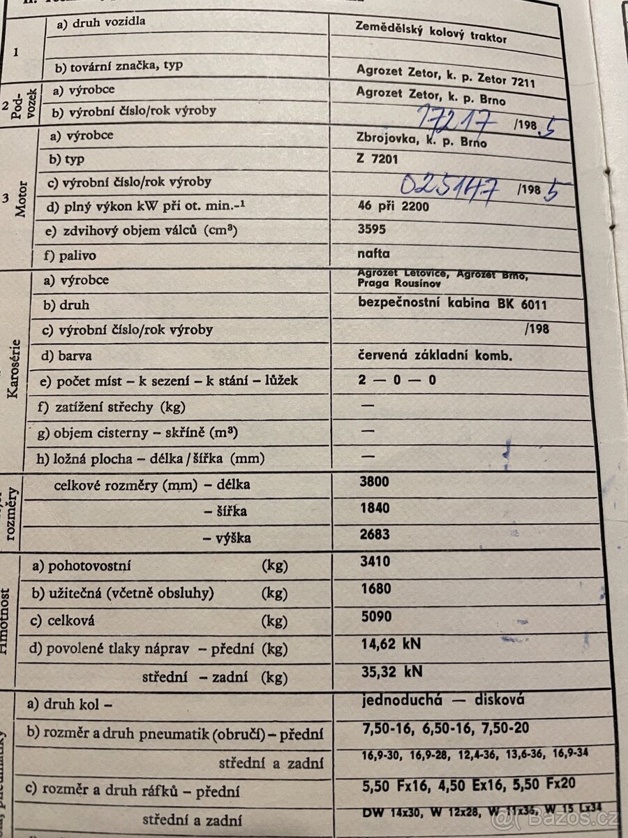 Prodám Zetor 7211 rok 1985 - 4