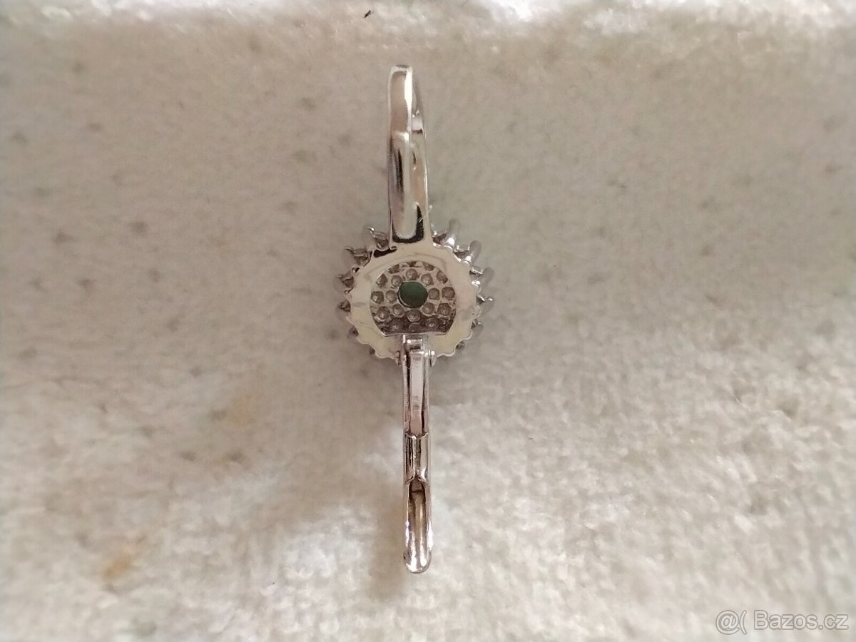 Stříbrné náušnice s očkem a zirkony - 925, STŘÍBRO, NEW - 4