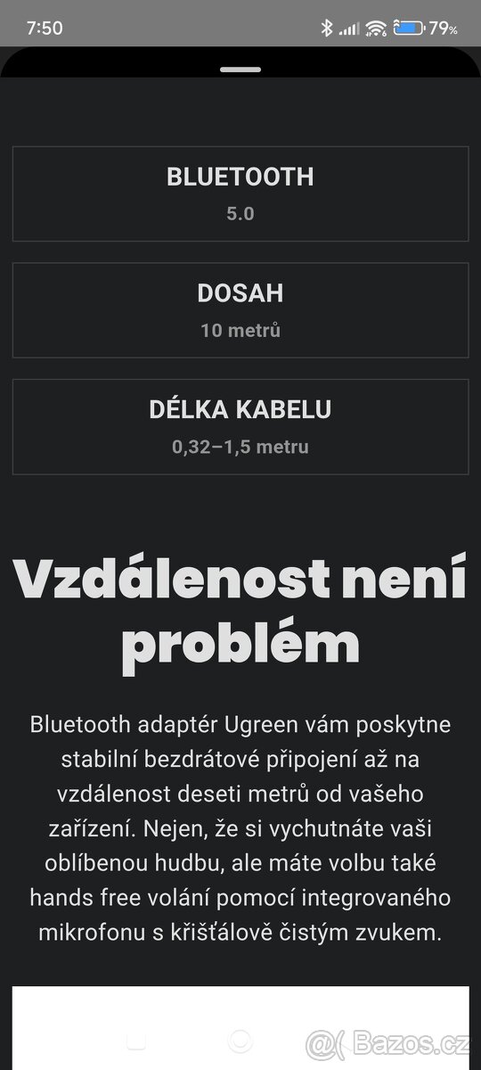 Handsfree Bluetooth 5.0 aux přijímač receiver záruka 05/2026 - 4