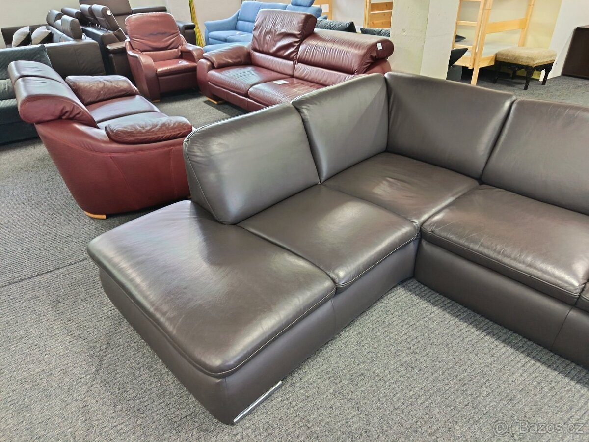 Sedací souprava rohová - kůže - 4