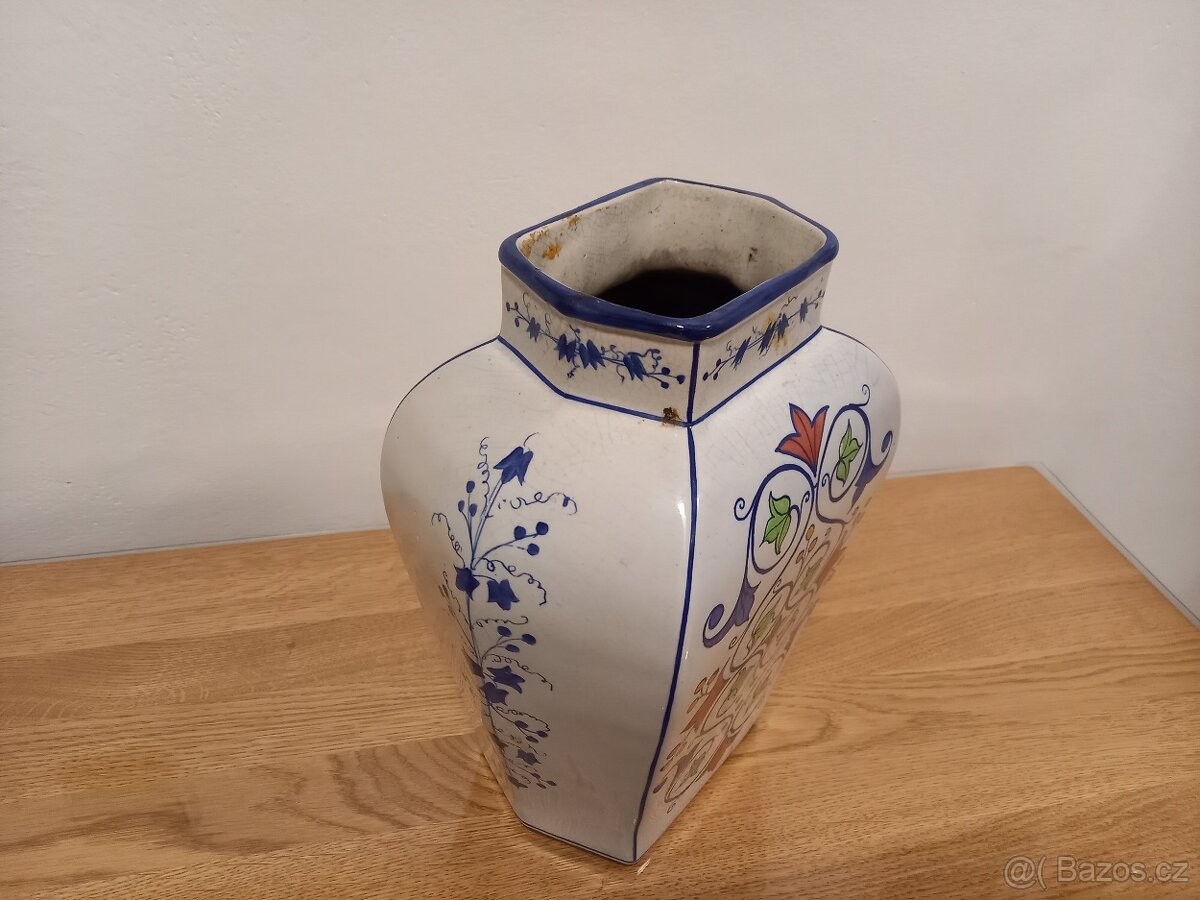 stará malovaná keramická váza - 4