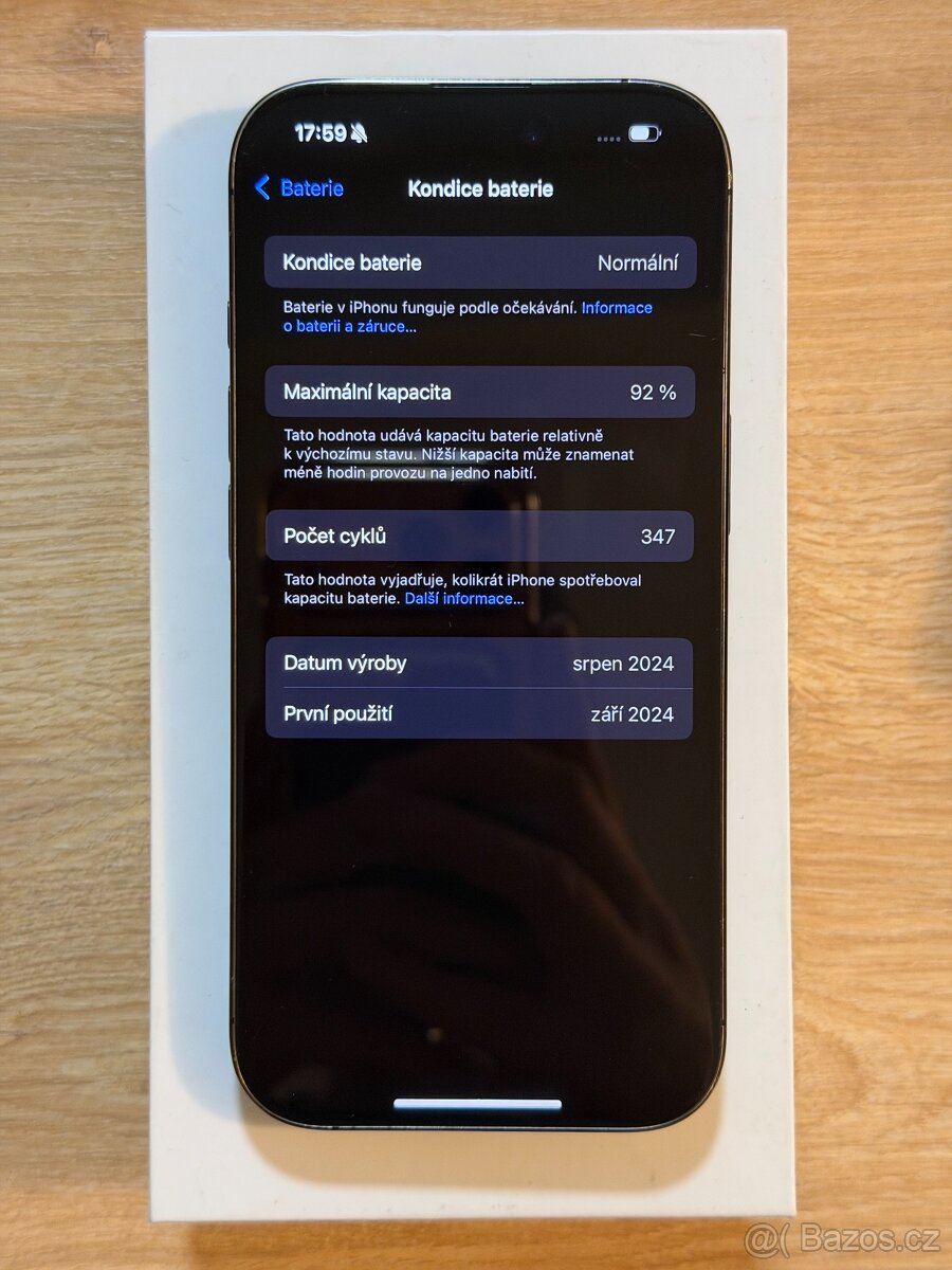 iPhone 16 Pro 128GB Černý, Baterie 92% - 4