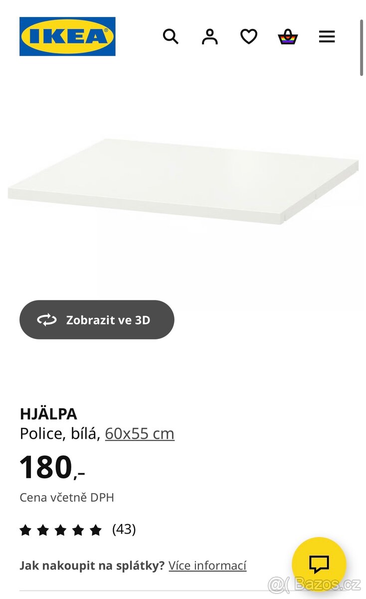 Police do skříně HJALPA IKEA - NOVÁ (celkem 3ks) - 4