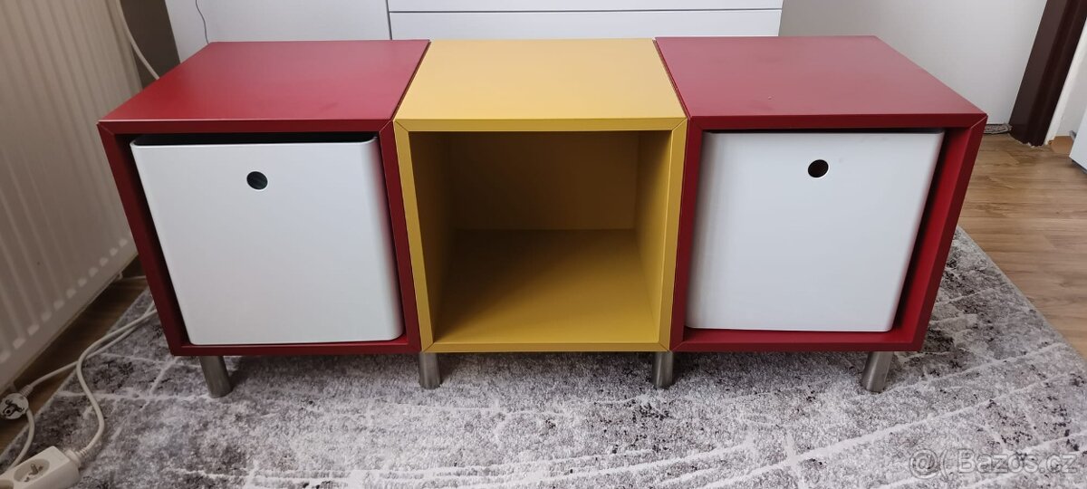 Nízký policový díl s úložnými boxy - 4