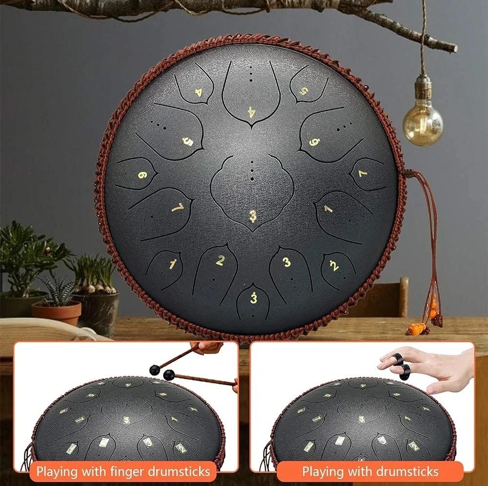 Velký Tongue drum, opletený buben 15 tónů, 36 cm - 4