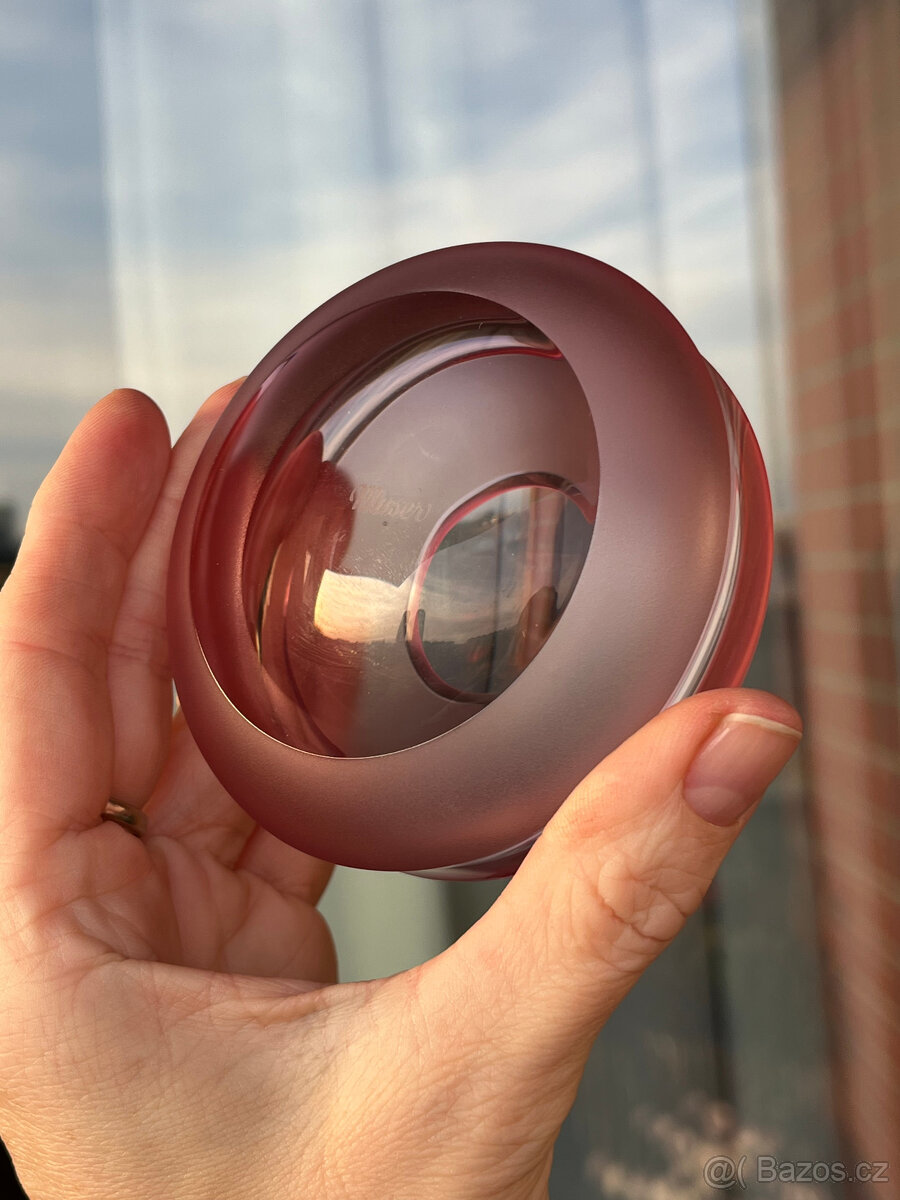 Moser Svícen Lucy V 5 cm, křišťálové sklo Rosalin - 4