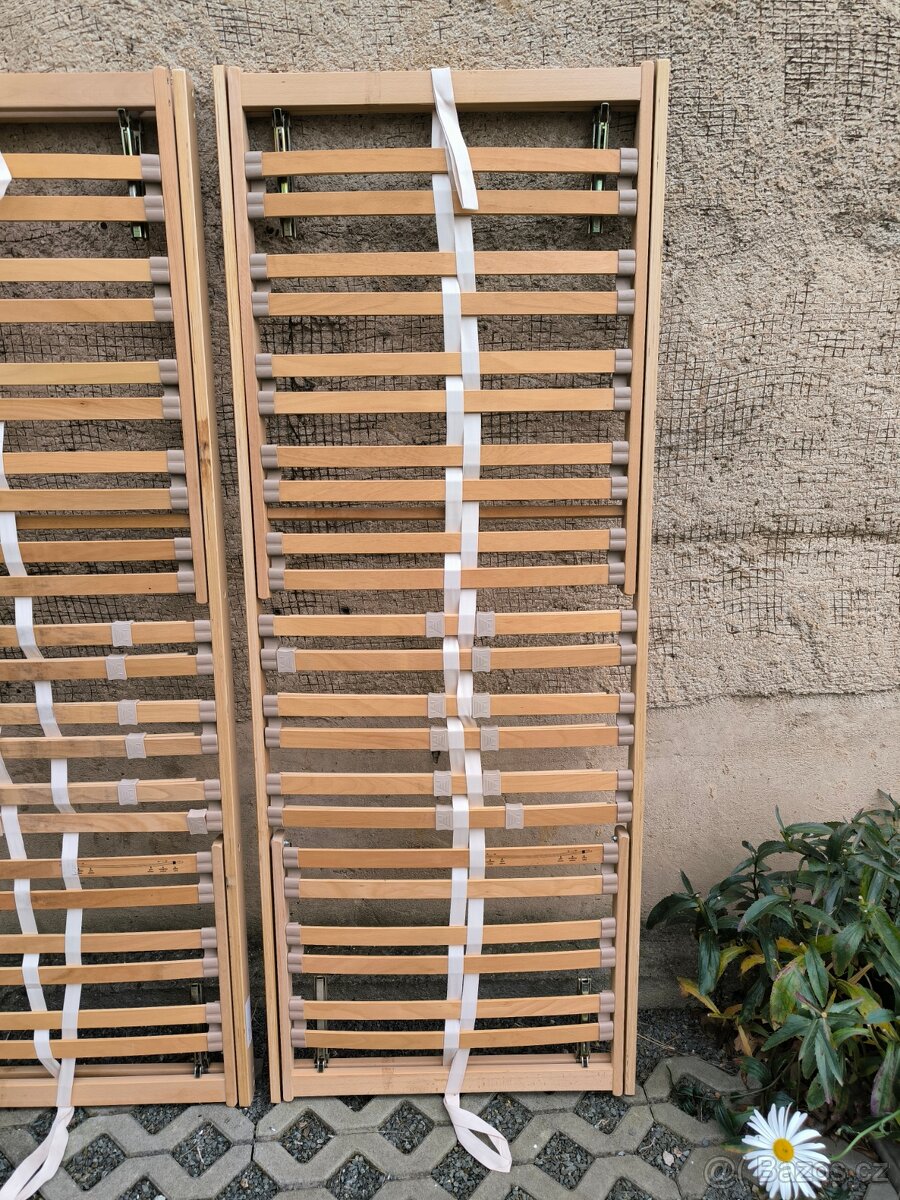 Lamelový polohovatelný rošt - 195 x 75 cm - 2 kusy - 4