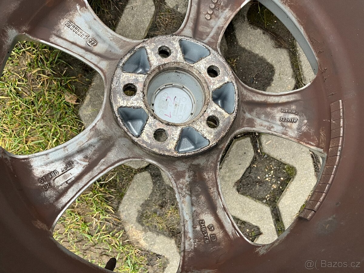 4x alu disky 5x108 R18, letní pneu - 4