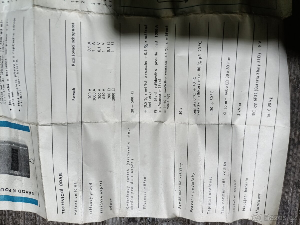 Klešťový měřák Metra Blansko ČSR - 4