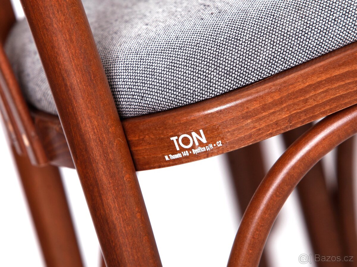 4x jídelní židle TON s vysokým opěradlem, TOP stav. - 4