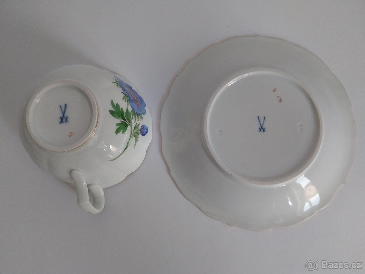 Starožitný porcelánový šálek Míšeň - Meissen - 4