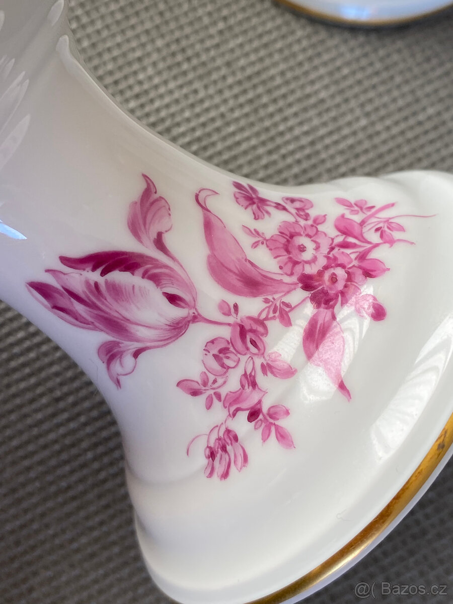 Meissen, Míšeň Porcelánové párové svícny 6.5 cm - 4