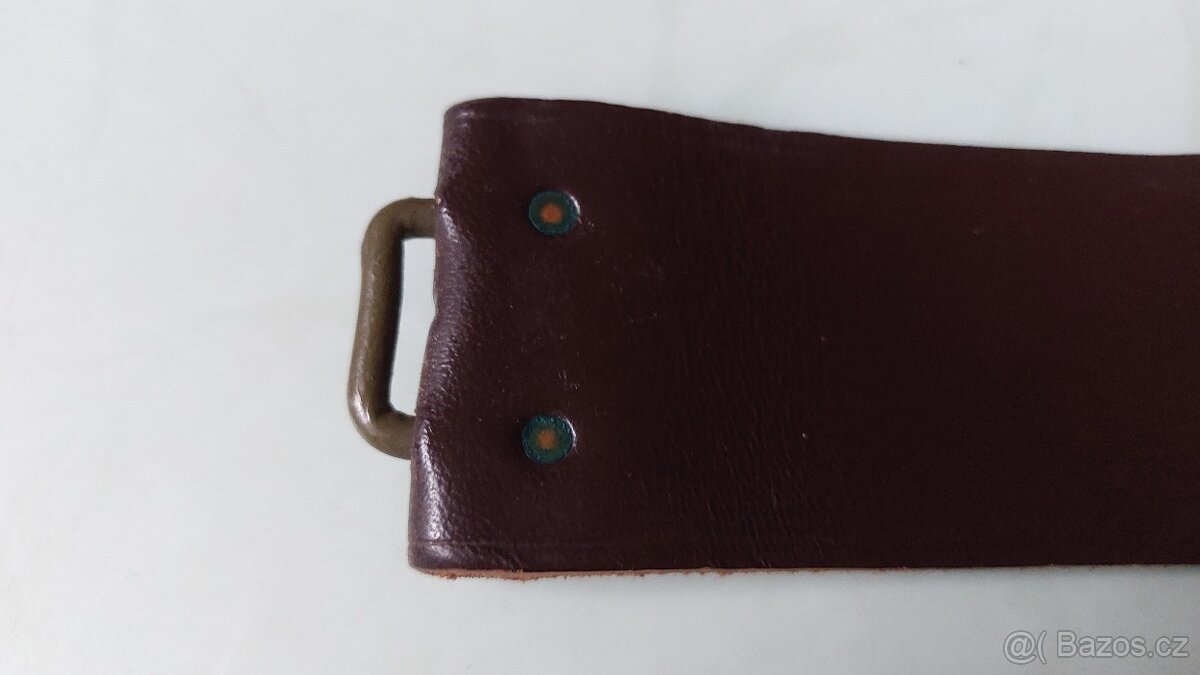 Vojenský kožený opasek nový uloženka 90 cm ČSLA - 4