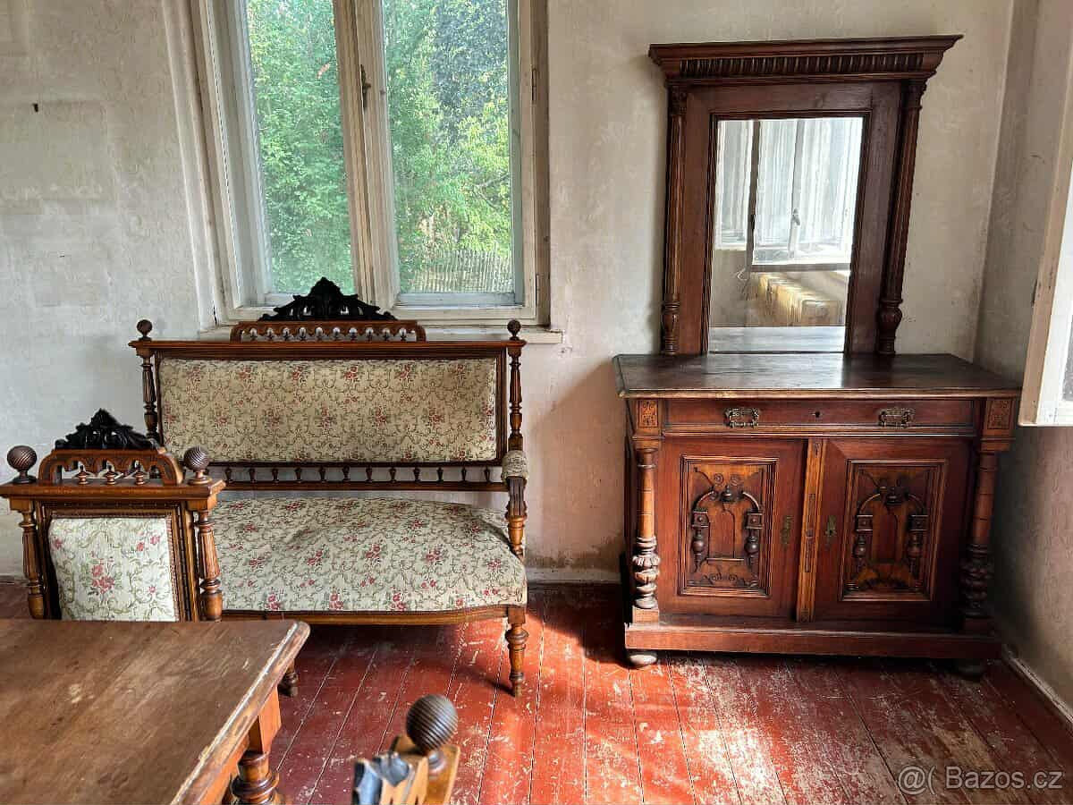 Starožitný nábytek kompletní souprava neorenesance - 4