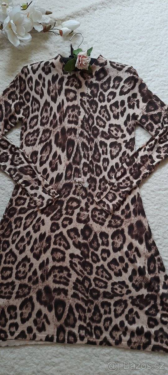 Warehouse leopardí úpletové šaty - 4