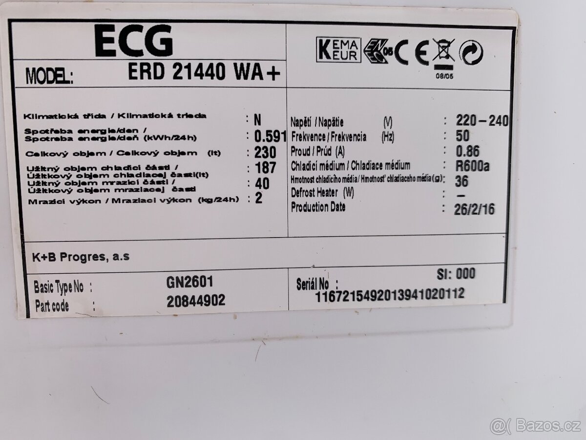 Lednice s mrazákem ECG 230l - 4