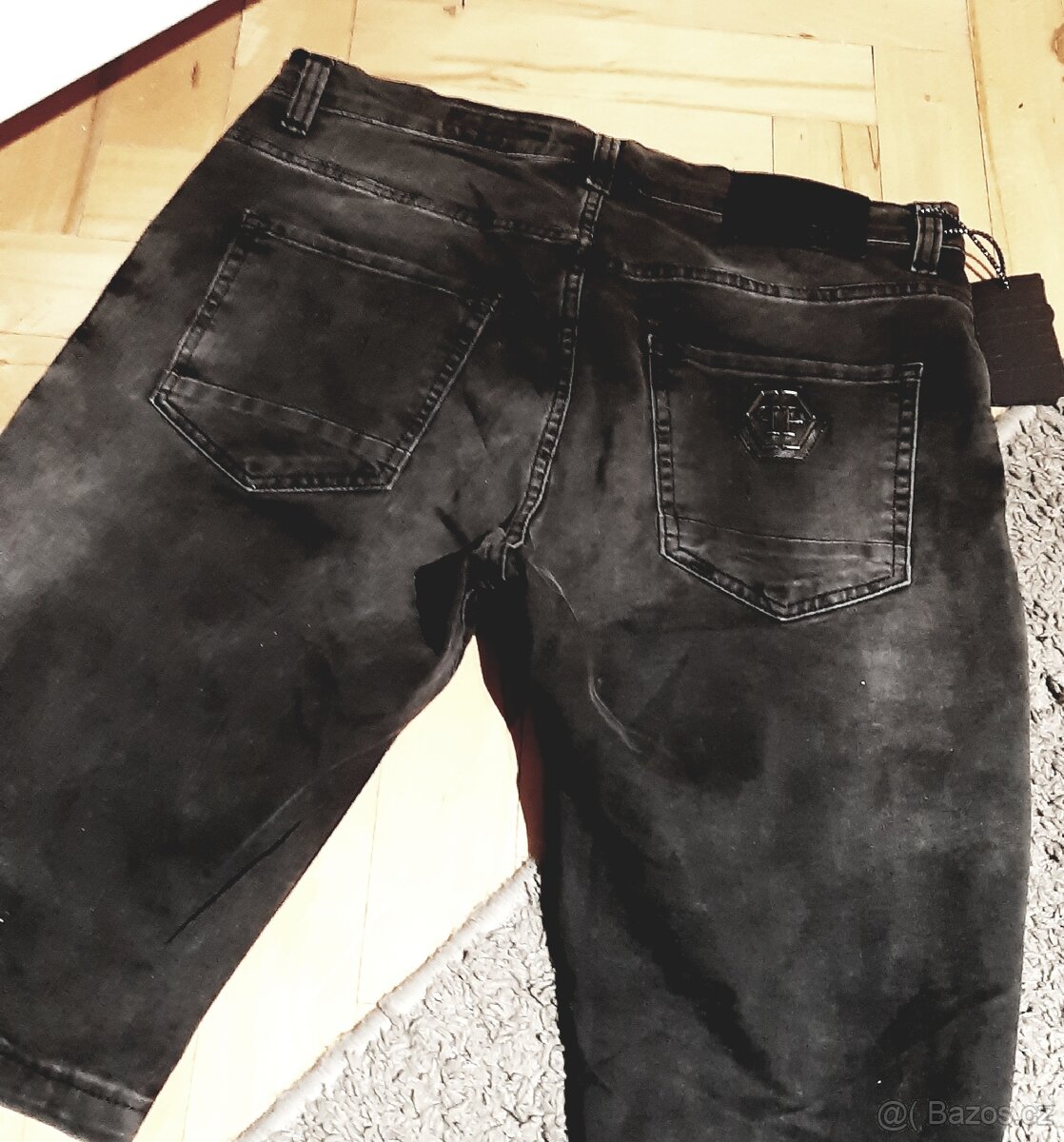 Philipp Plein pánské džínové kraťasy - 4
