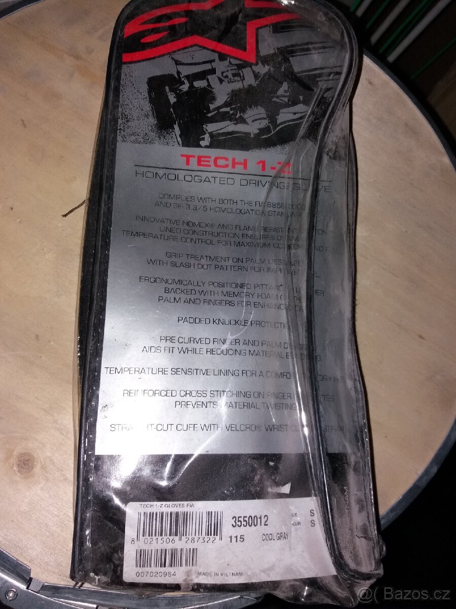 Závodní rukavice Alpinestar Tech 1-Z v Cool Grey - 4