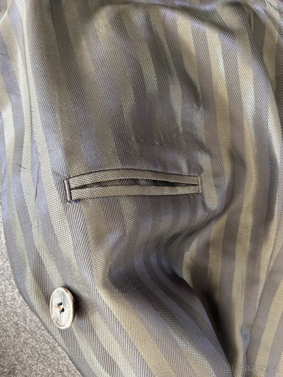 Pánský vlněný oblek - šedý, velikost 46 - 4