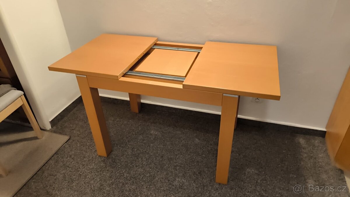 Rozkládací jídelní stůl, dřevo buk - 4