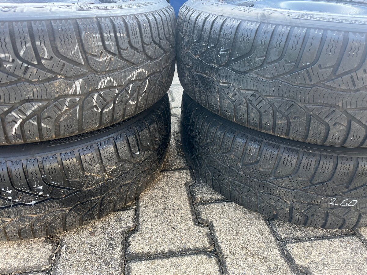 4x plechové disky 5x100 R15, zimní pneu - 4