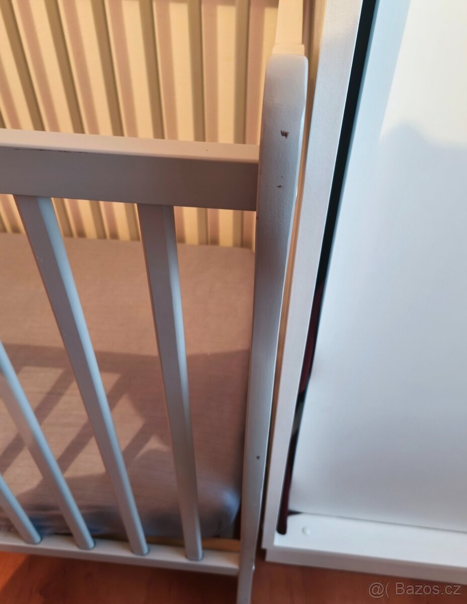 Dětská postýlka šedá - 4