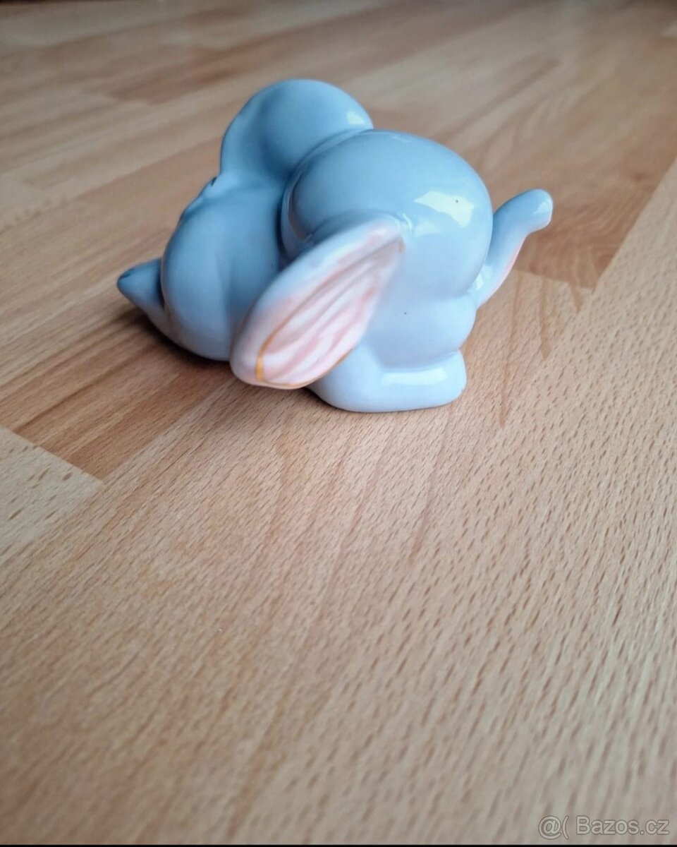 Porcelánový slon modrý - 4