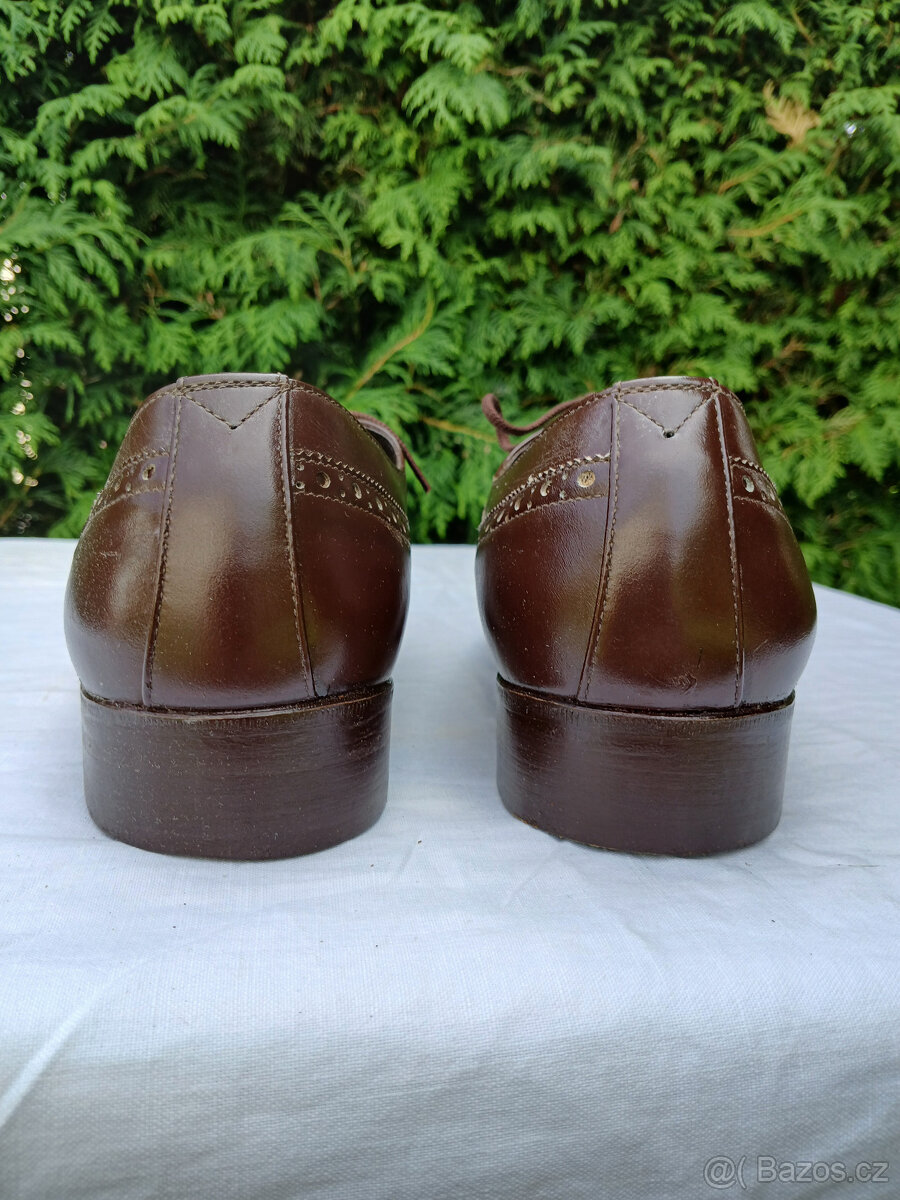 Retro pánské kožené polobotky. - 4