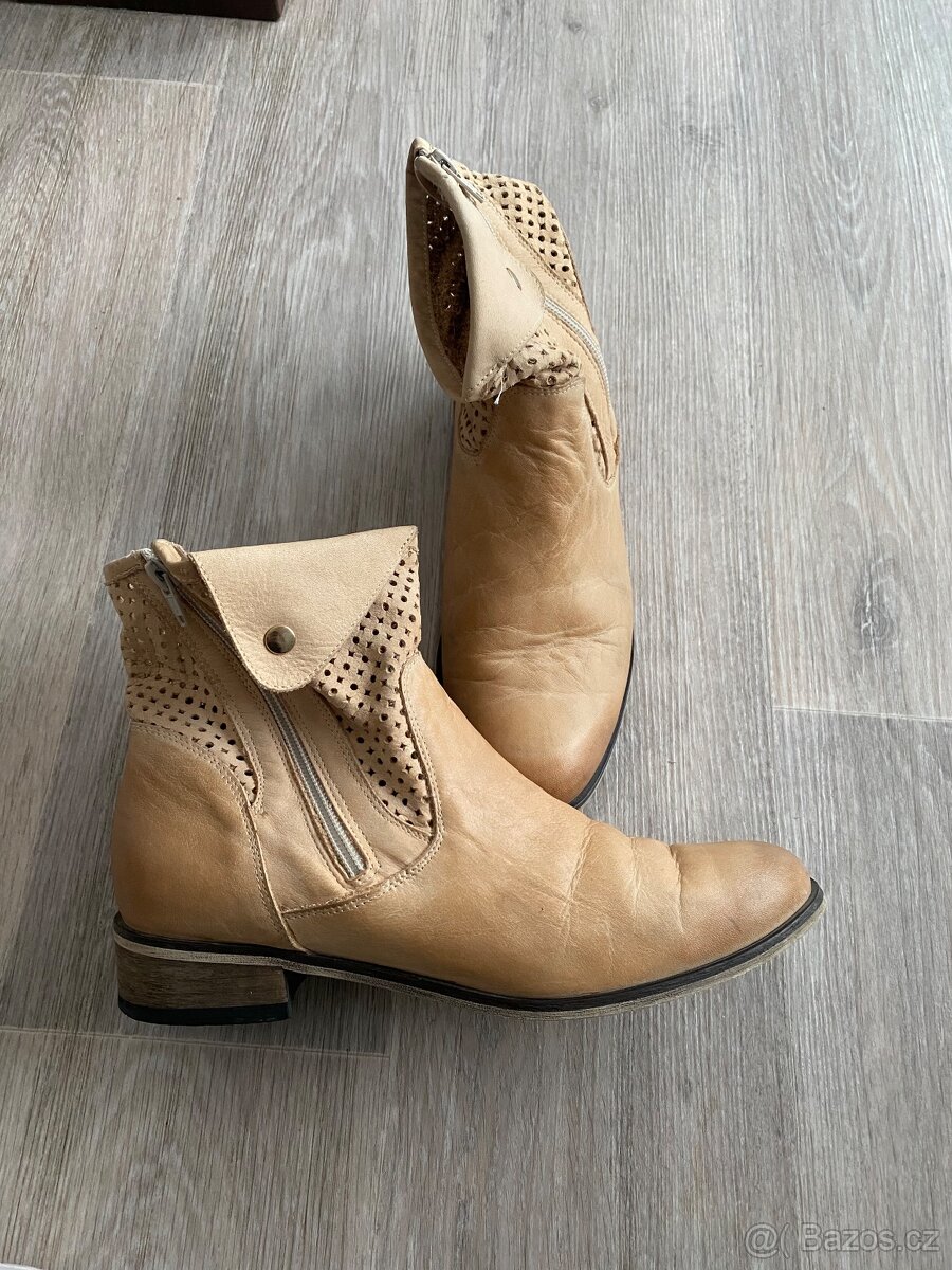 Kožené kotníčkové boty vel. 40 - 4