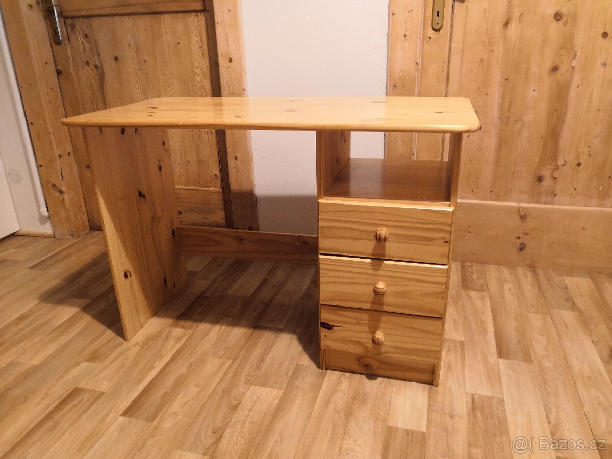 Psací stůl, masiv borovice - 4