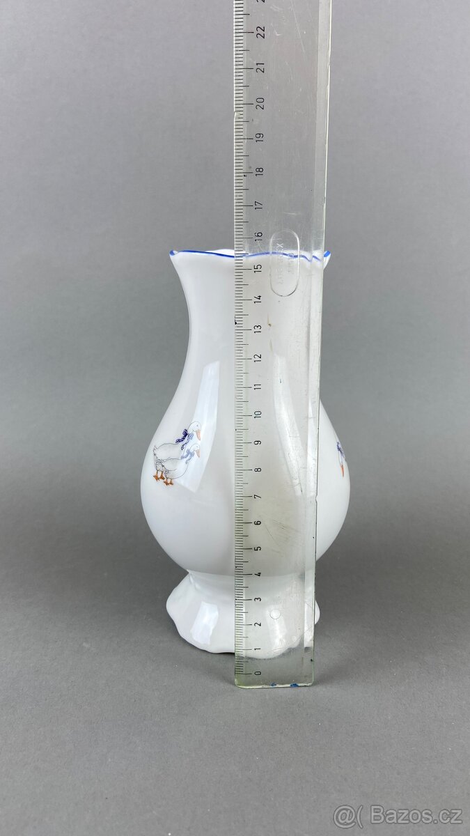 Váza s motivem hus, modrá linka, MZ - 4