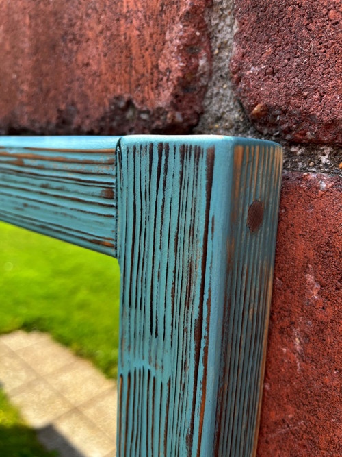 Zrcadlo v kartáčovaném, tyrkysovohnědém rámu 45x80 - 4