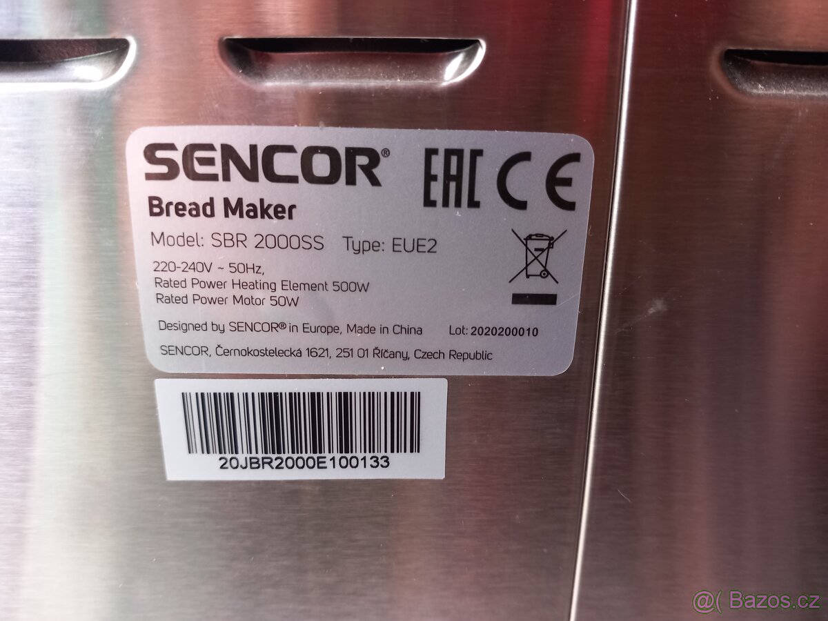 Domácí pekárna Sencor SBR 2000SS - 4